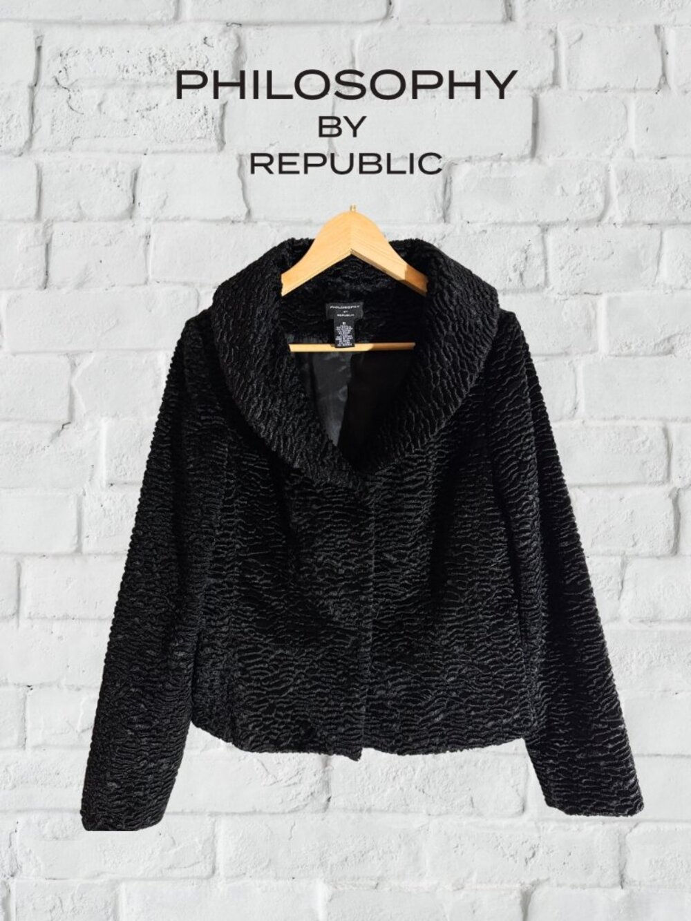 Philosophy | Curly Style Faux Fur Cropped Jacket - Medium / 10